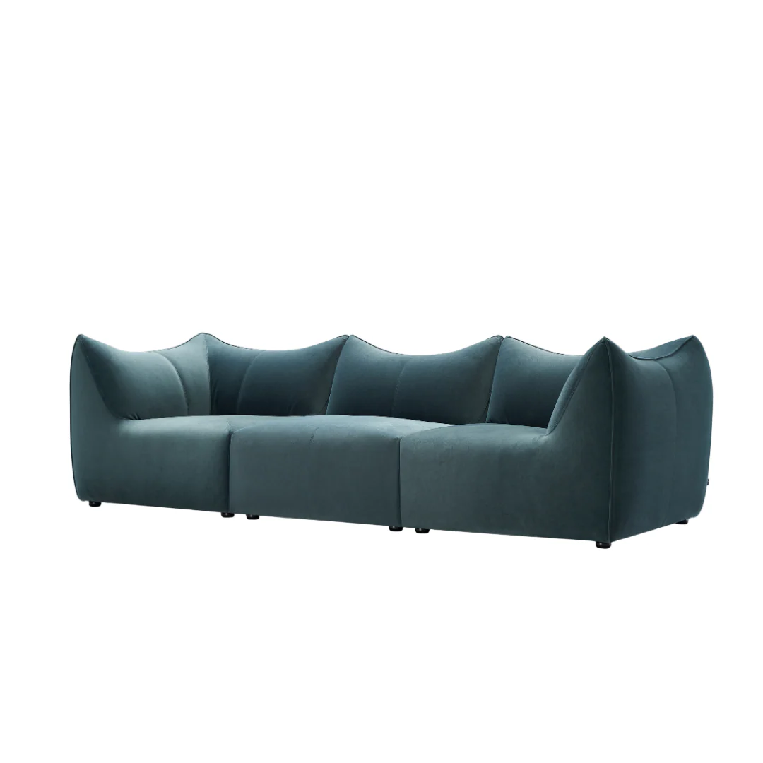 Mauri Velvet Blue Sofa - Image 2