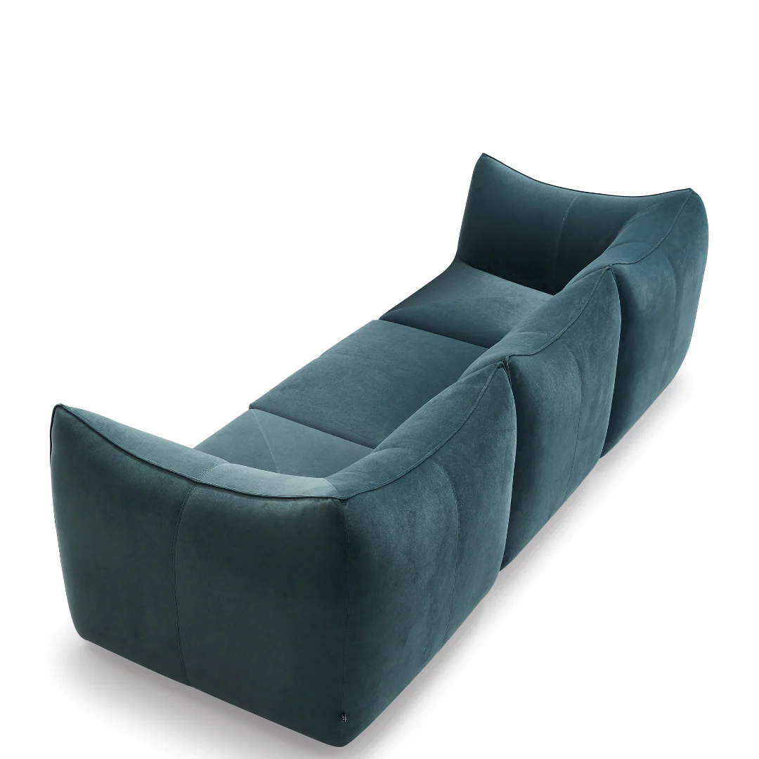 Mauri Velvet Blue Sofa - Image 4