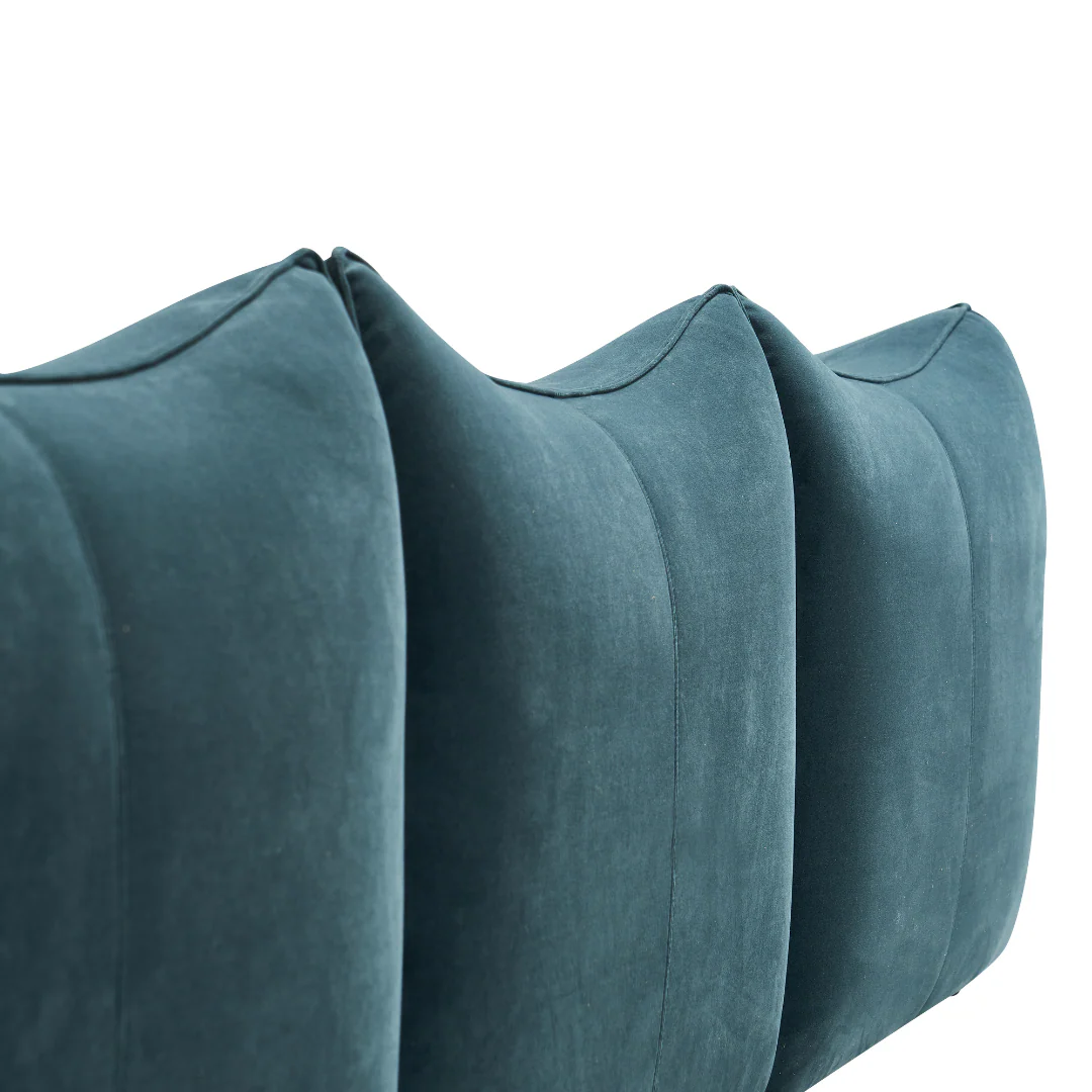 Mauri Velvet Blue Sofa - Image 8