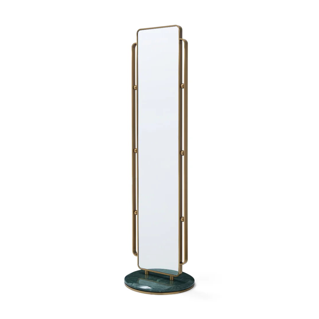 Monet Modern Rectangular Mirror - Brass