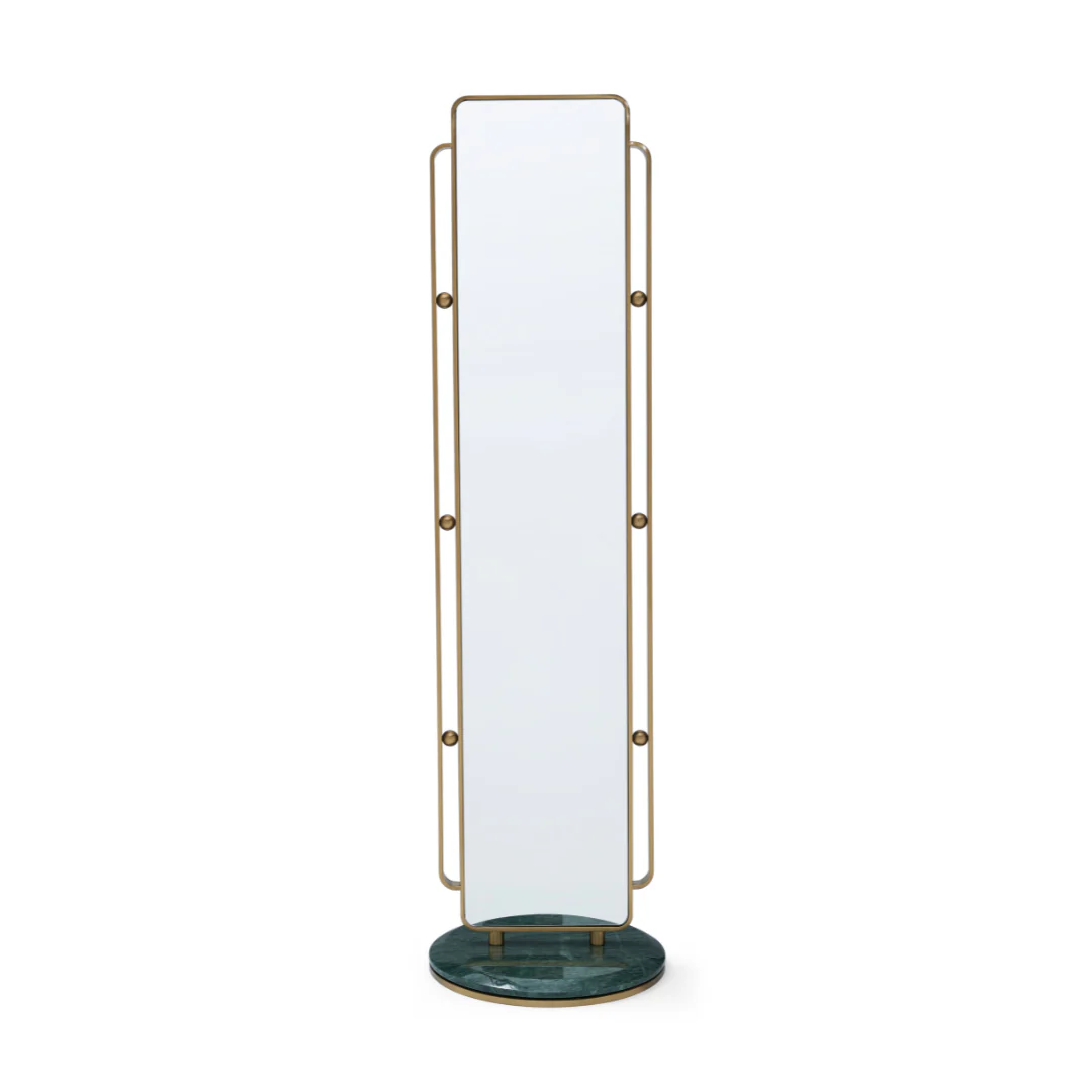Monet Modern Rectangular Mirror - Brass - Image 2
