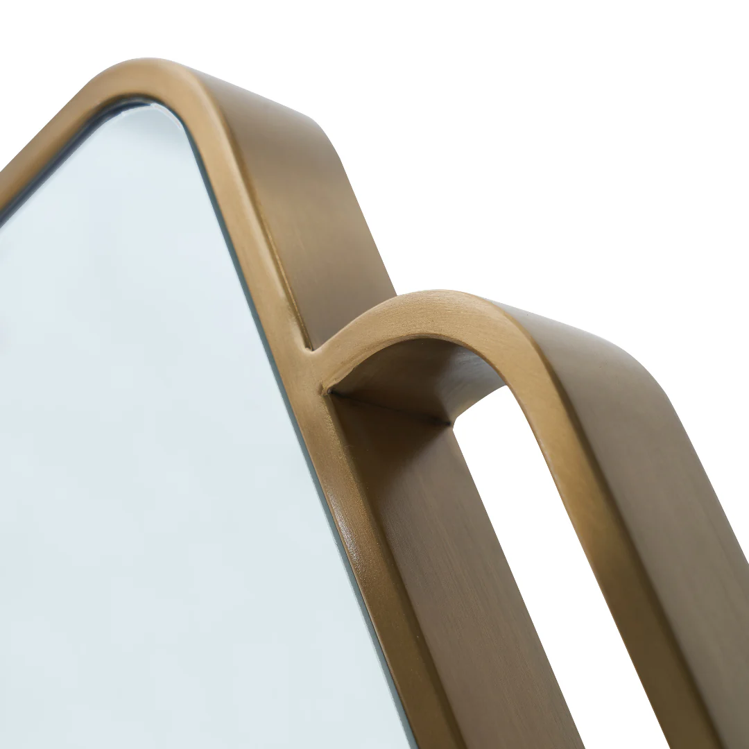 Monet Modern Rectangular Mirror - Brass - Image 7