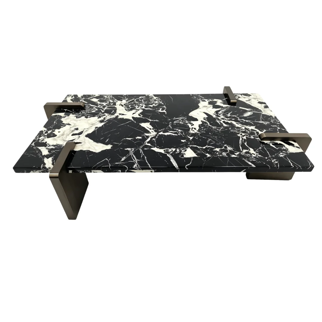 Napoleon Natural Black Marble Coffee Table - Image 3