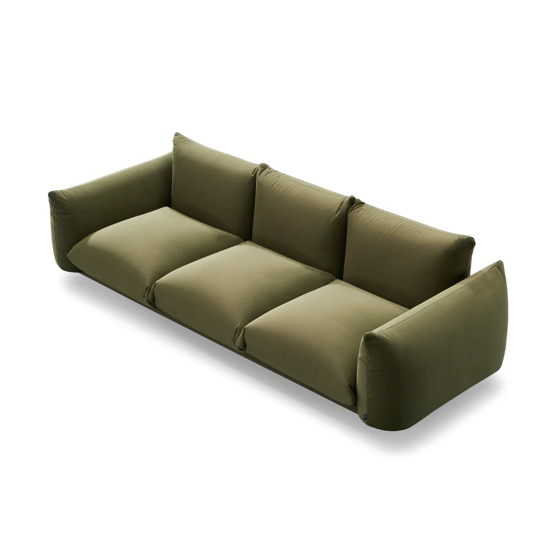 Olive 3 Seater Sofa with Armrest - Image 11