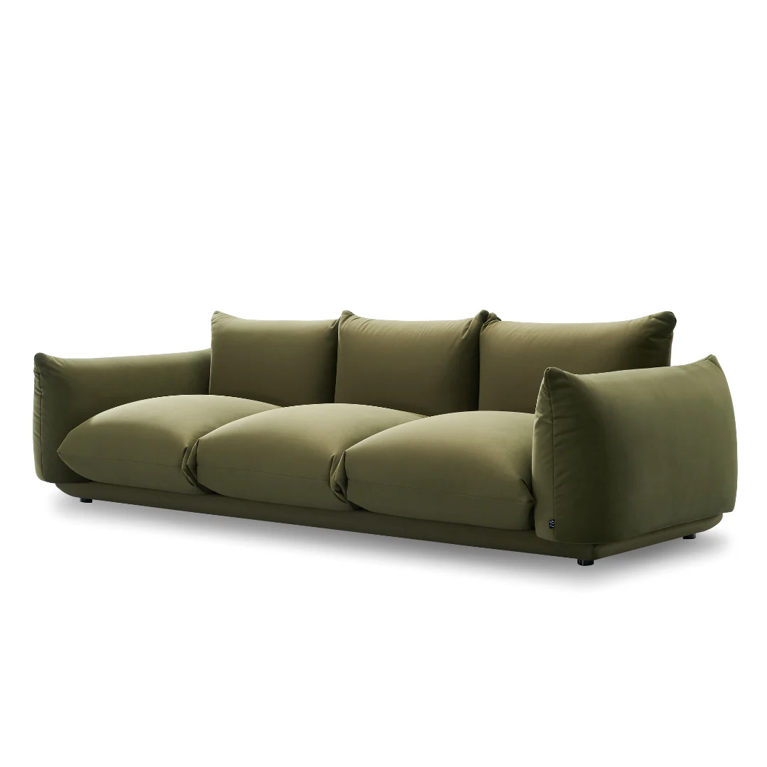 Olive 3 Seater Sofa with Armrest - Image 2