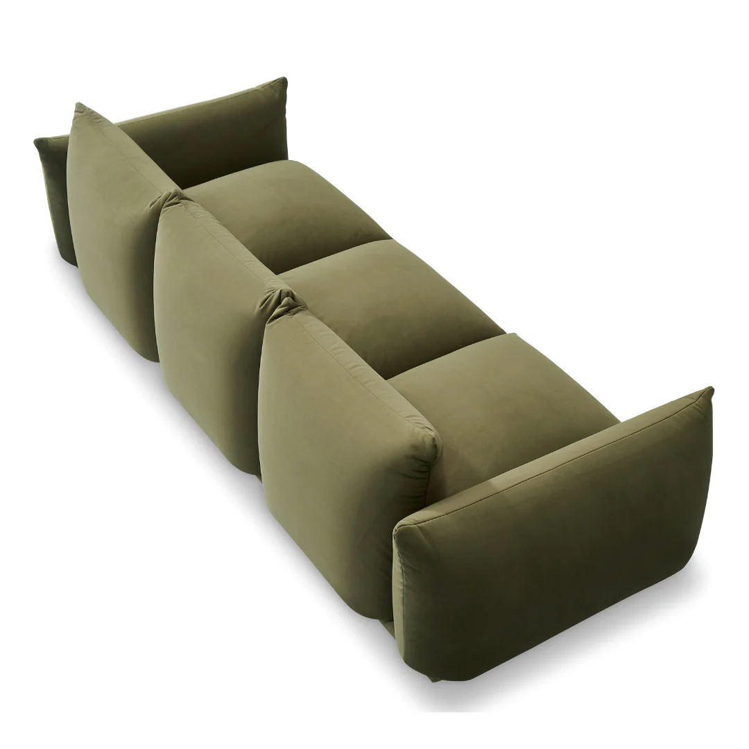 Olive 3 Seater Sofa with Armrest - Image 4