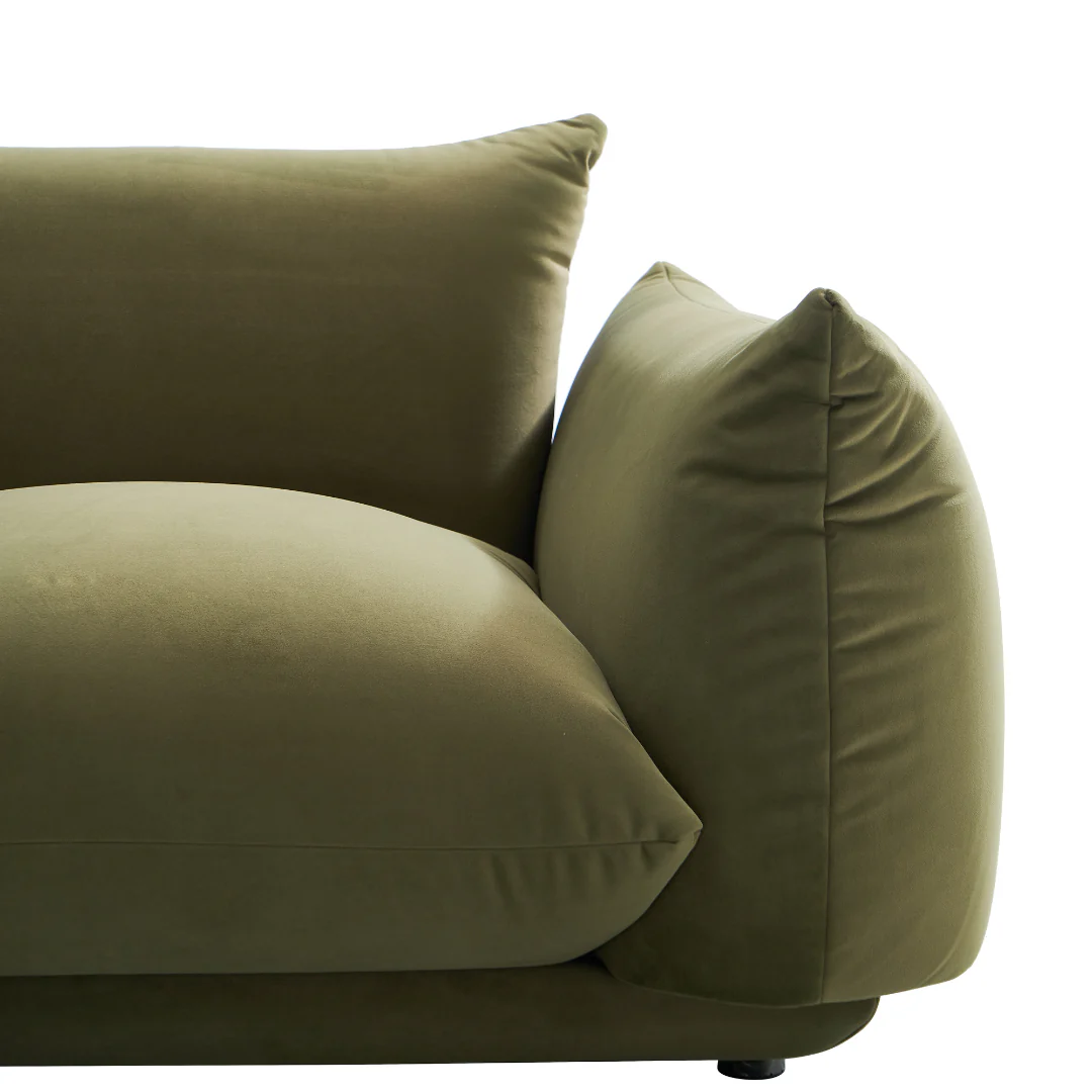 Olive 3 Seater Sofa with Armrest - Image 5