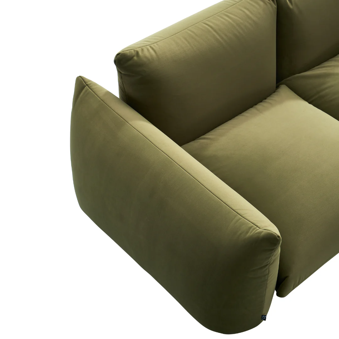 Olive 3 Seater Sofa with Armrest - Image 6