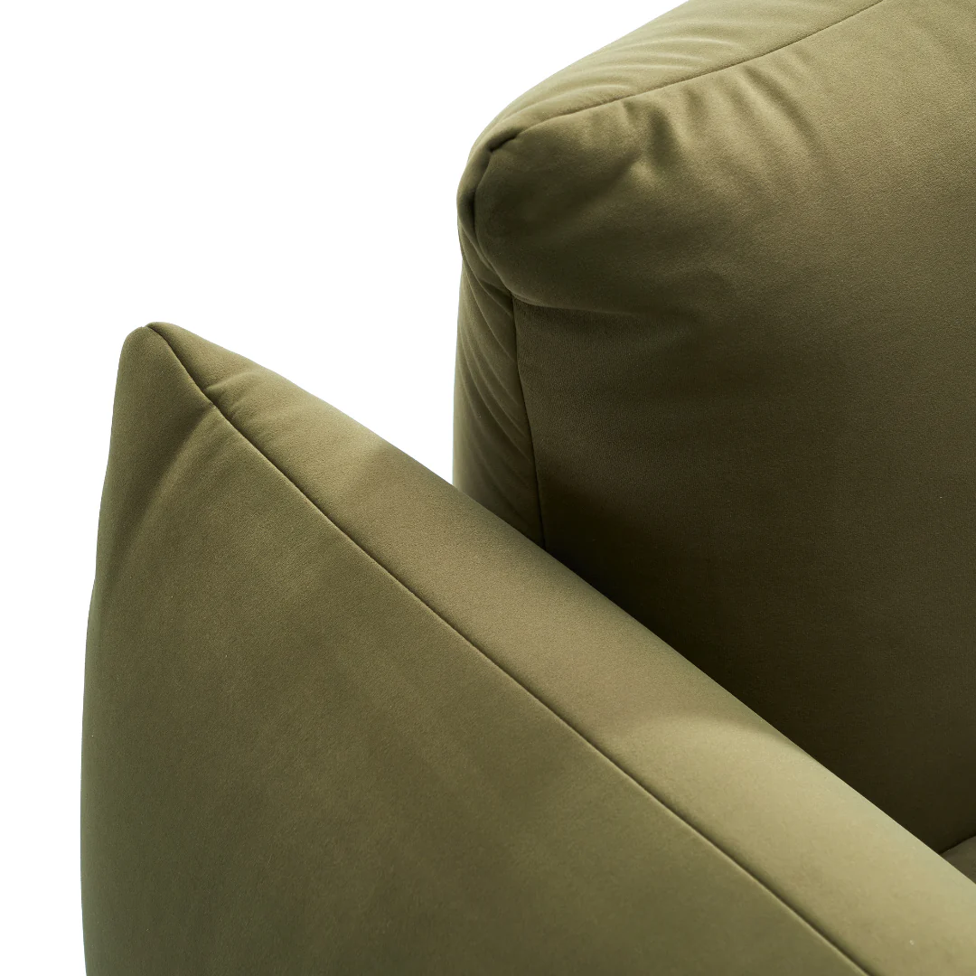 Olive 3 Seater Sofa with Armrest - Image 7