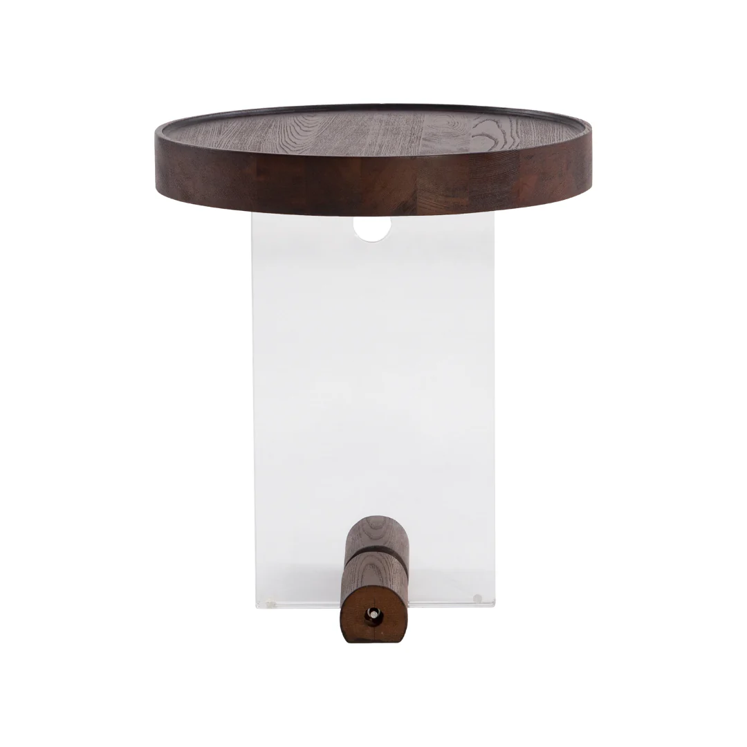 Otis Elm Wood Top Brown Side Table - Image 4