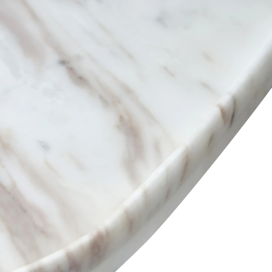 Pebla White Marble Top Coffee Table - Brass - Image 6