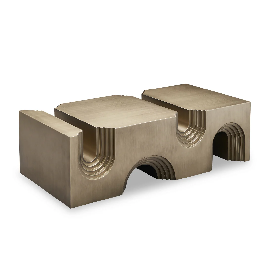 Portico Modern Coffee Table - Brass