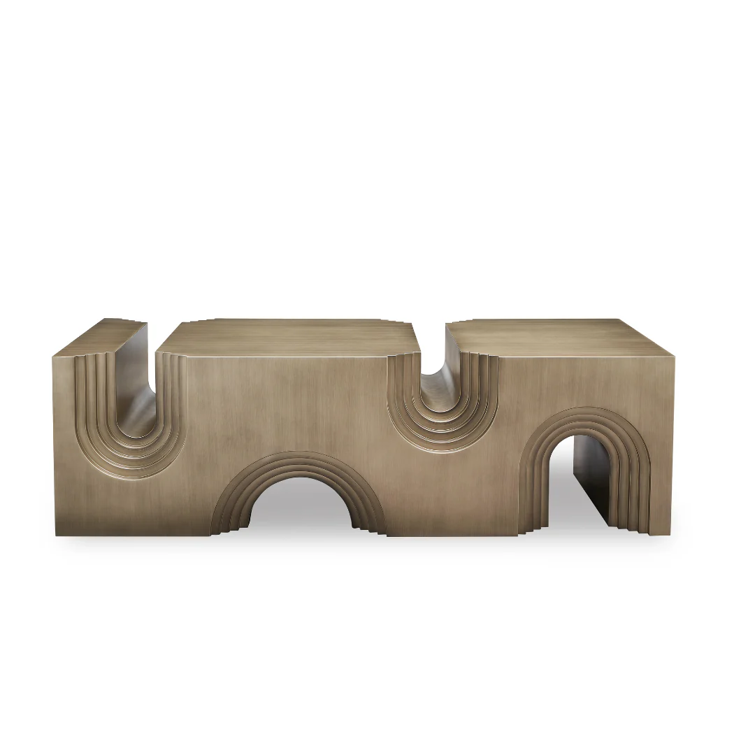 Portico Modern Coffee Table - Brass - Image 2