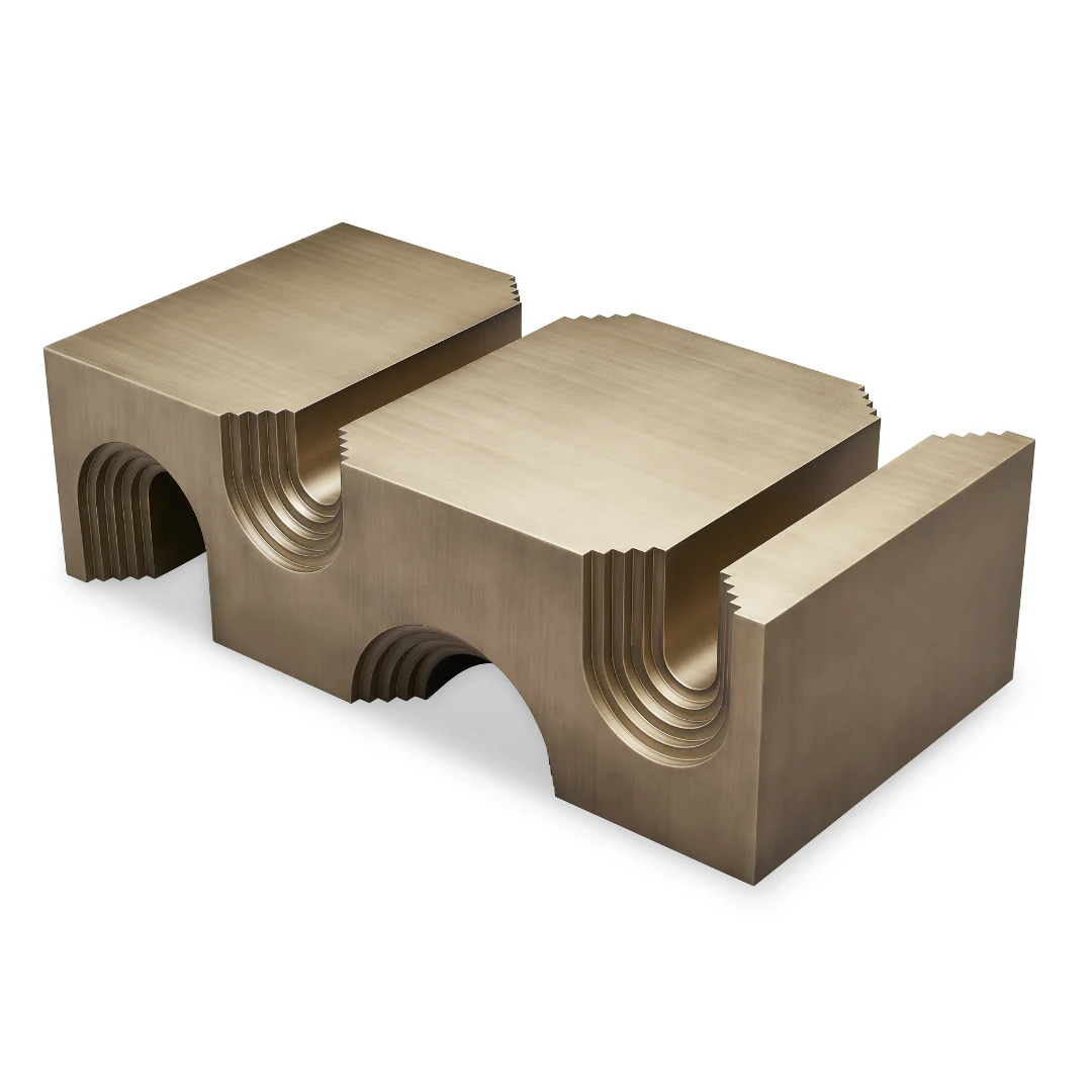 Portico Modern Coffee Table - Brass - Image 3