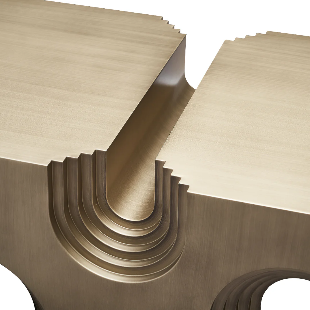 Portico Modern Coffee Table - Brass - Image 8