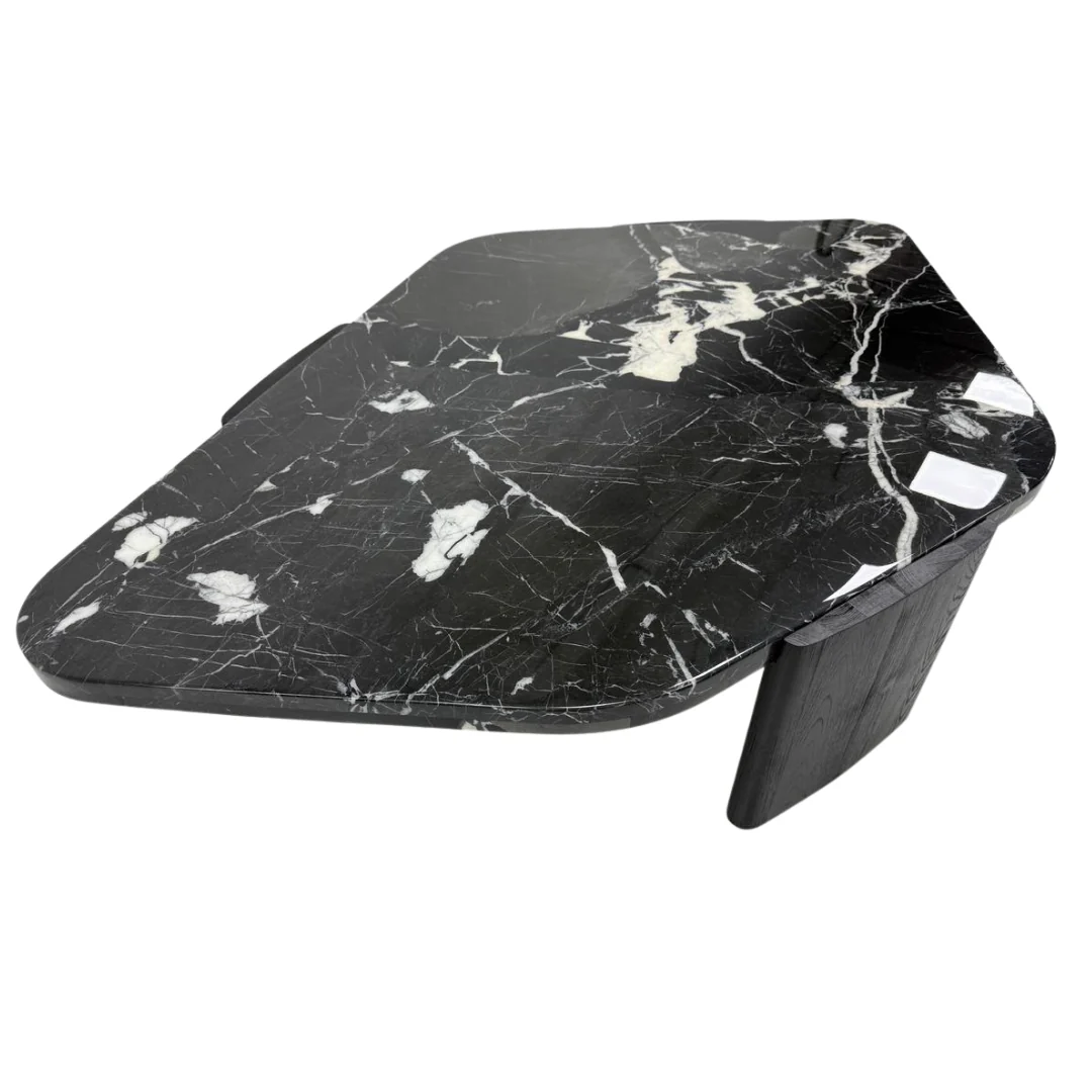 Scone Natural Marble Brass Coffee Table - Image 3