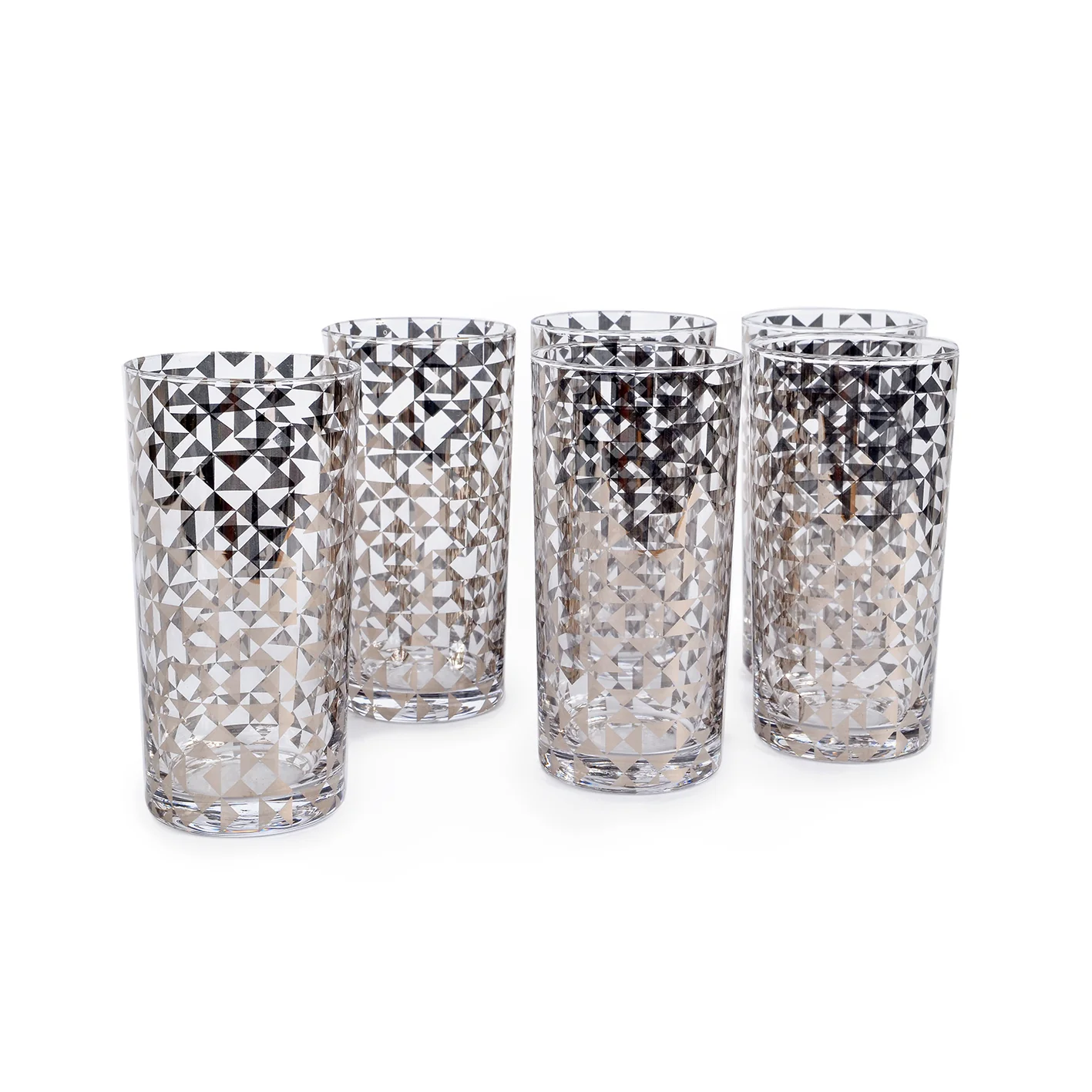 SILVER TRIANGLES DRINKING GLASS