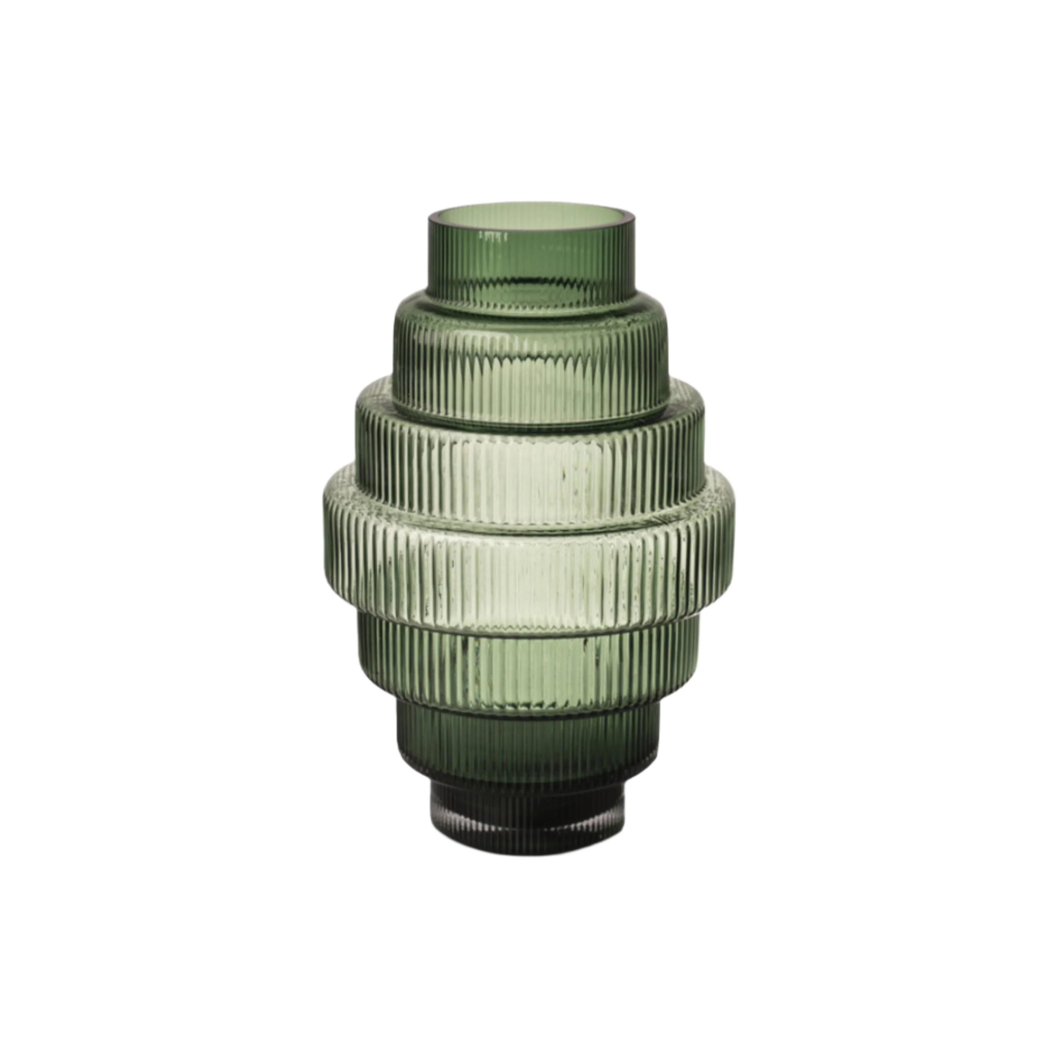 Steps Dark Green Vase - S