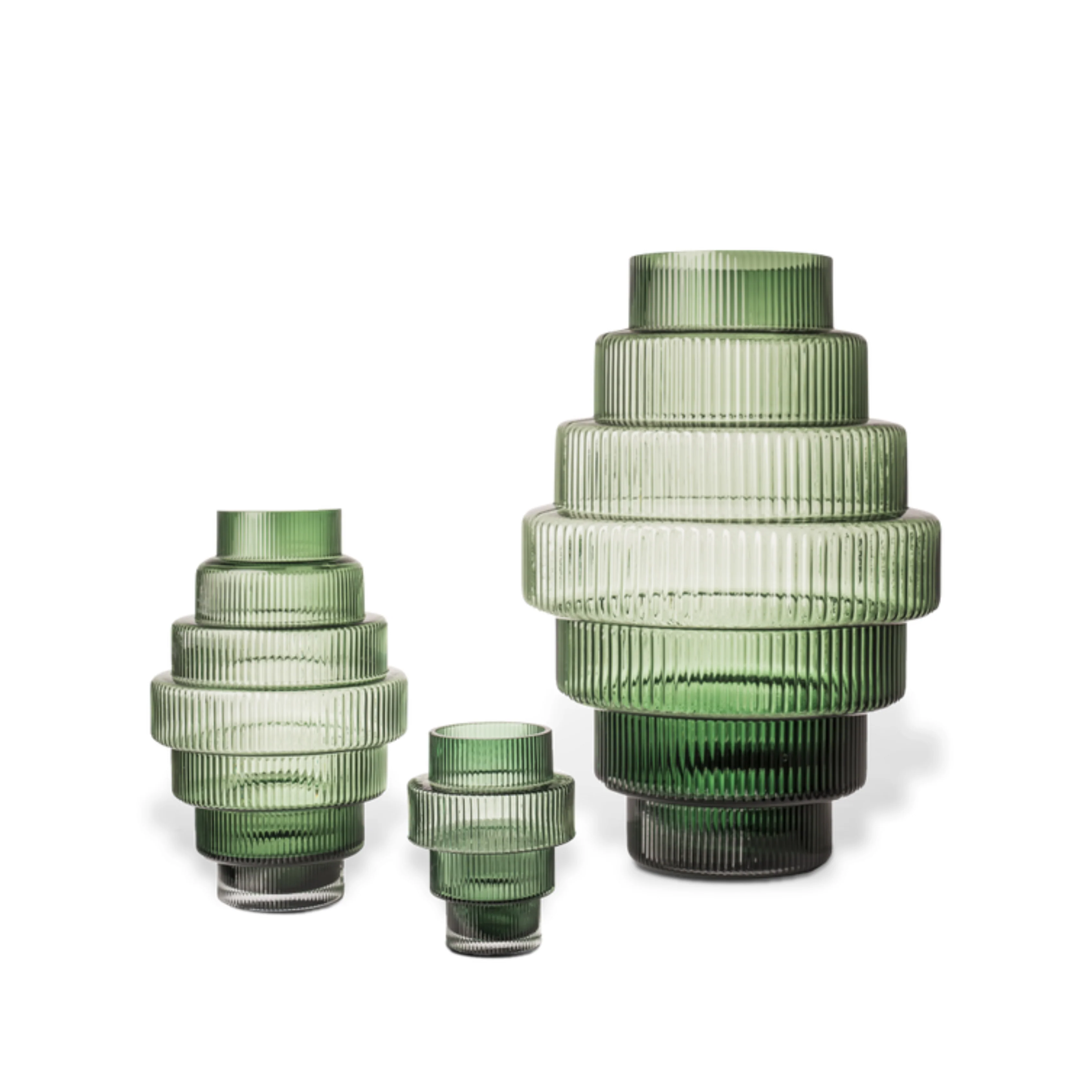 Steps Dark Green Vase - S - Image 2