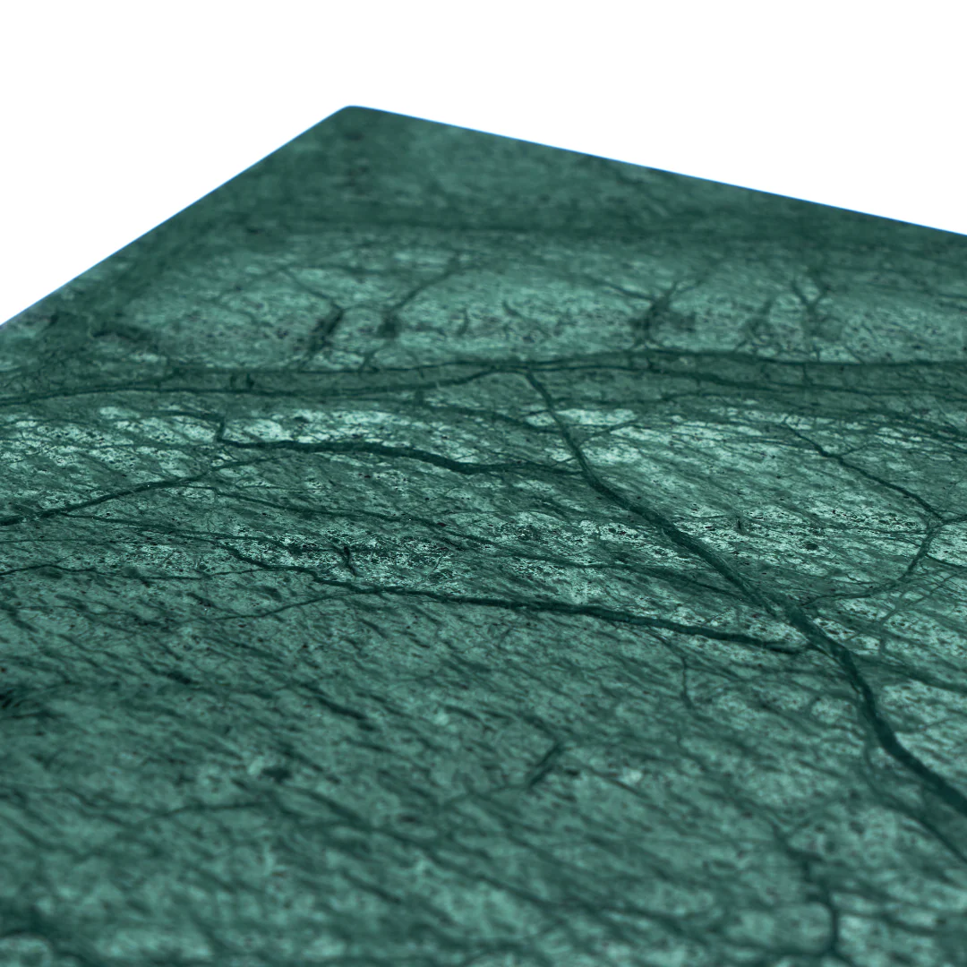 Tessura Green Marble Top Console Table - Brass - Image 10
