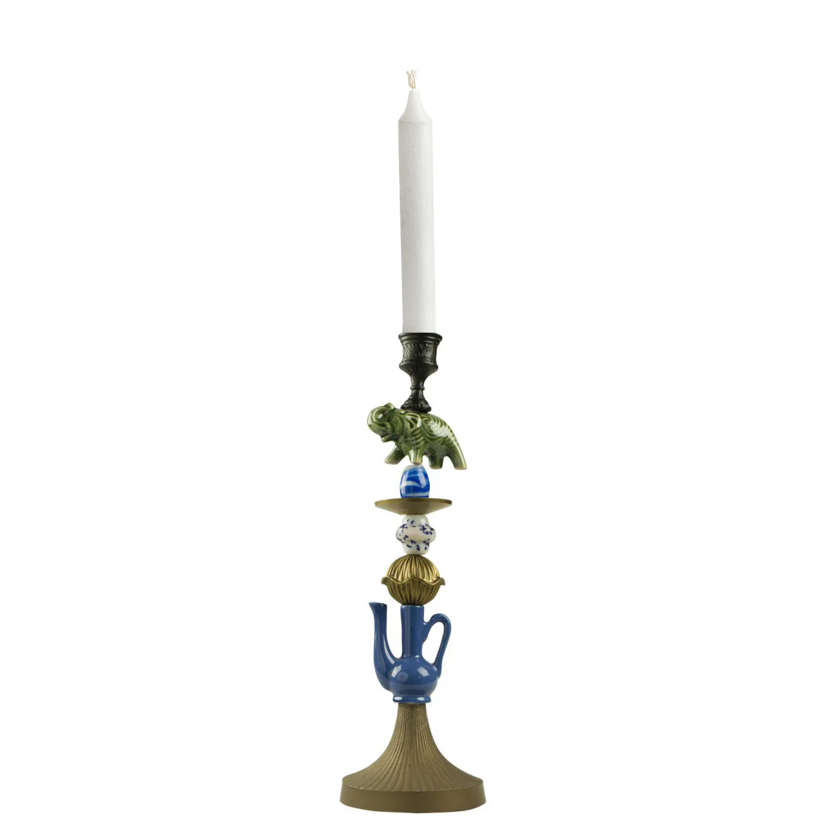 Top Of The Hill Ceramic Candlestick