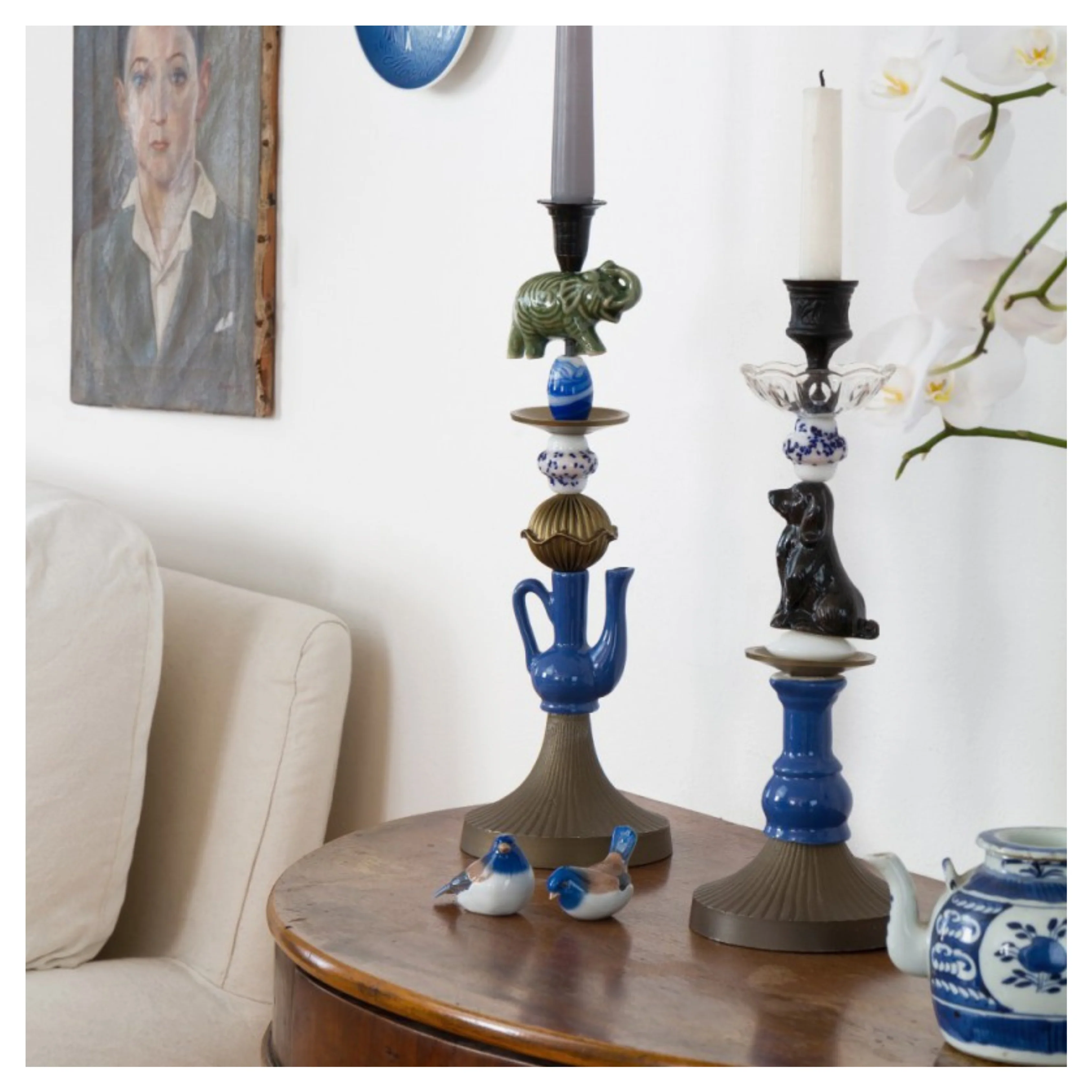 Top Of The Hill Ceramic Candlestick - Image 2