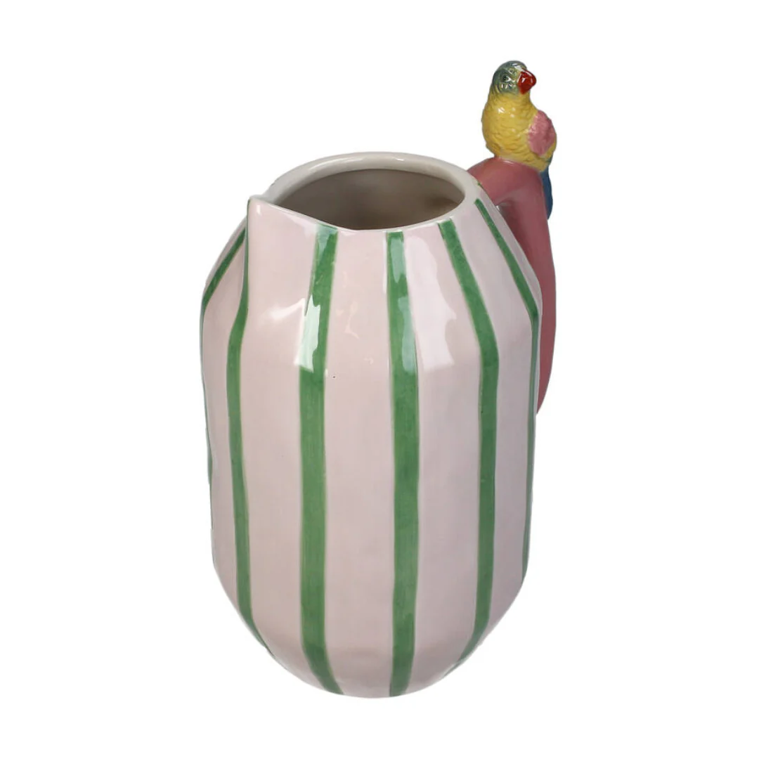 Tropical Style Stoneware Parrot Vase