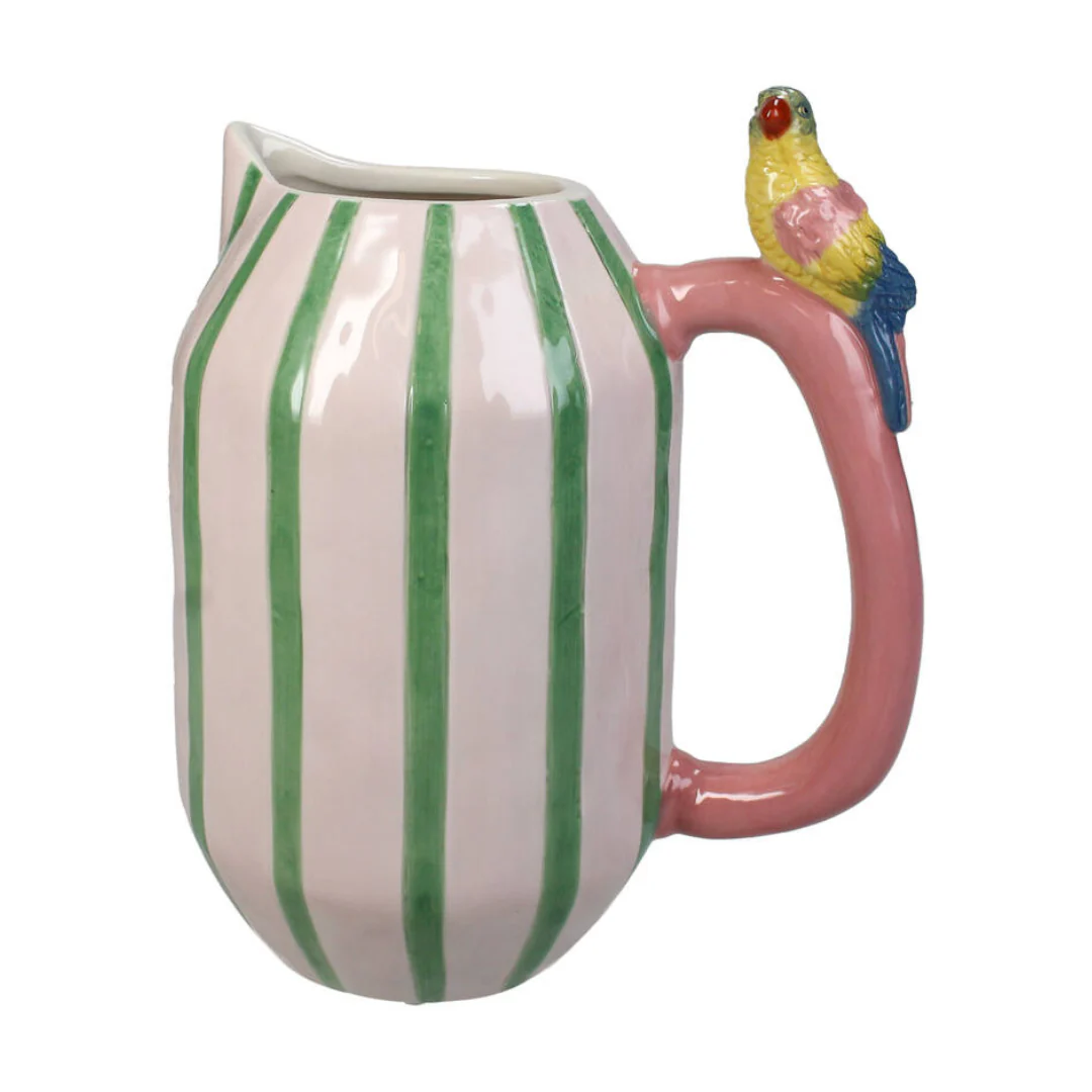 Tropical Style Stoneware Parrot Vase - Image 2