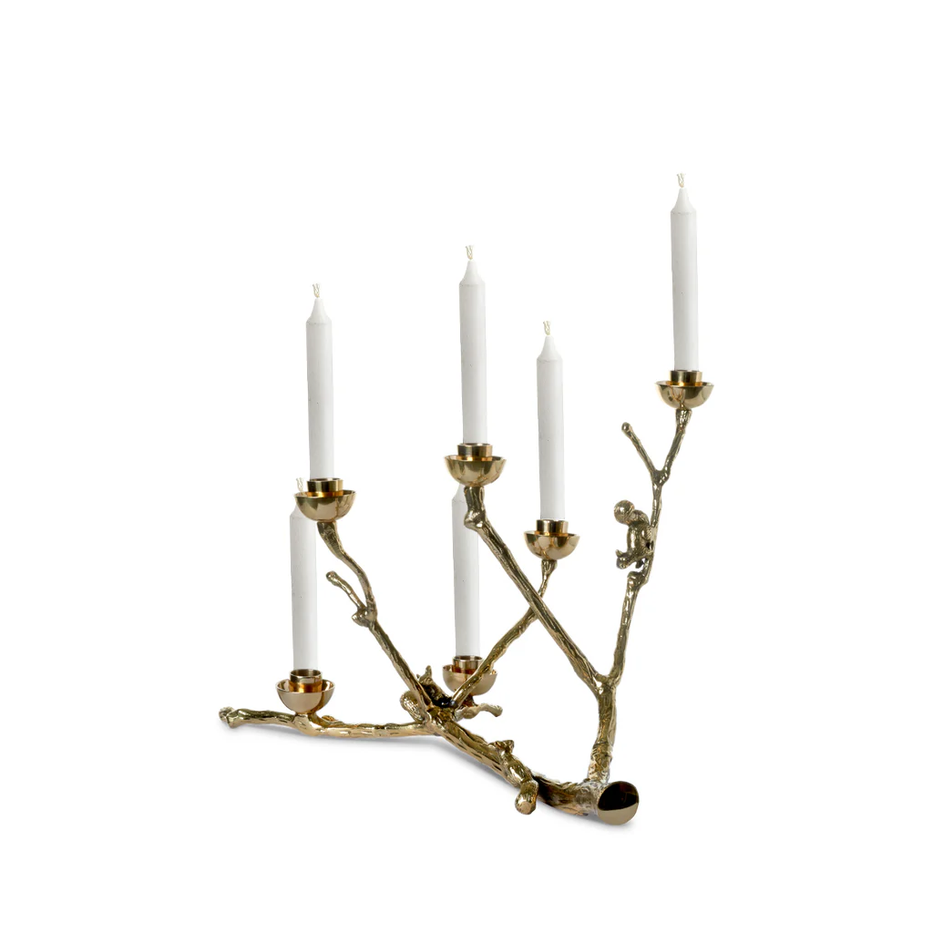 Twiggy Gold Candle Holder