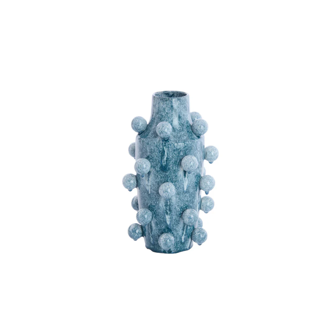 Modern Blue Textured Deco Vase