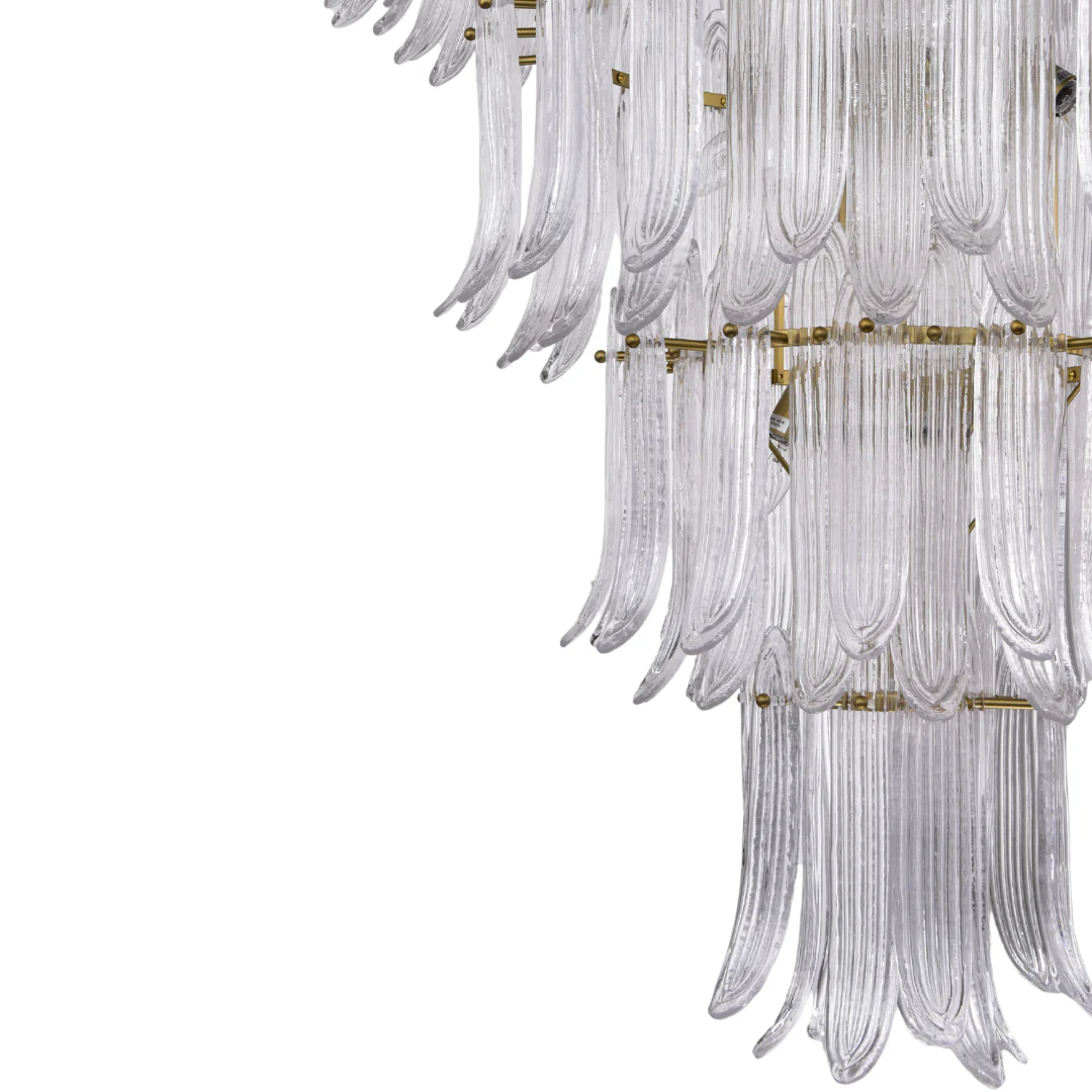 Willow Brass Iron Antique Hairline Finish Chandelier - Image 4
