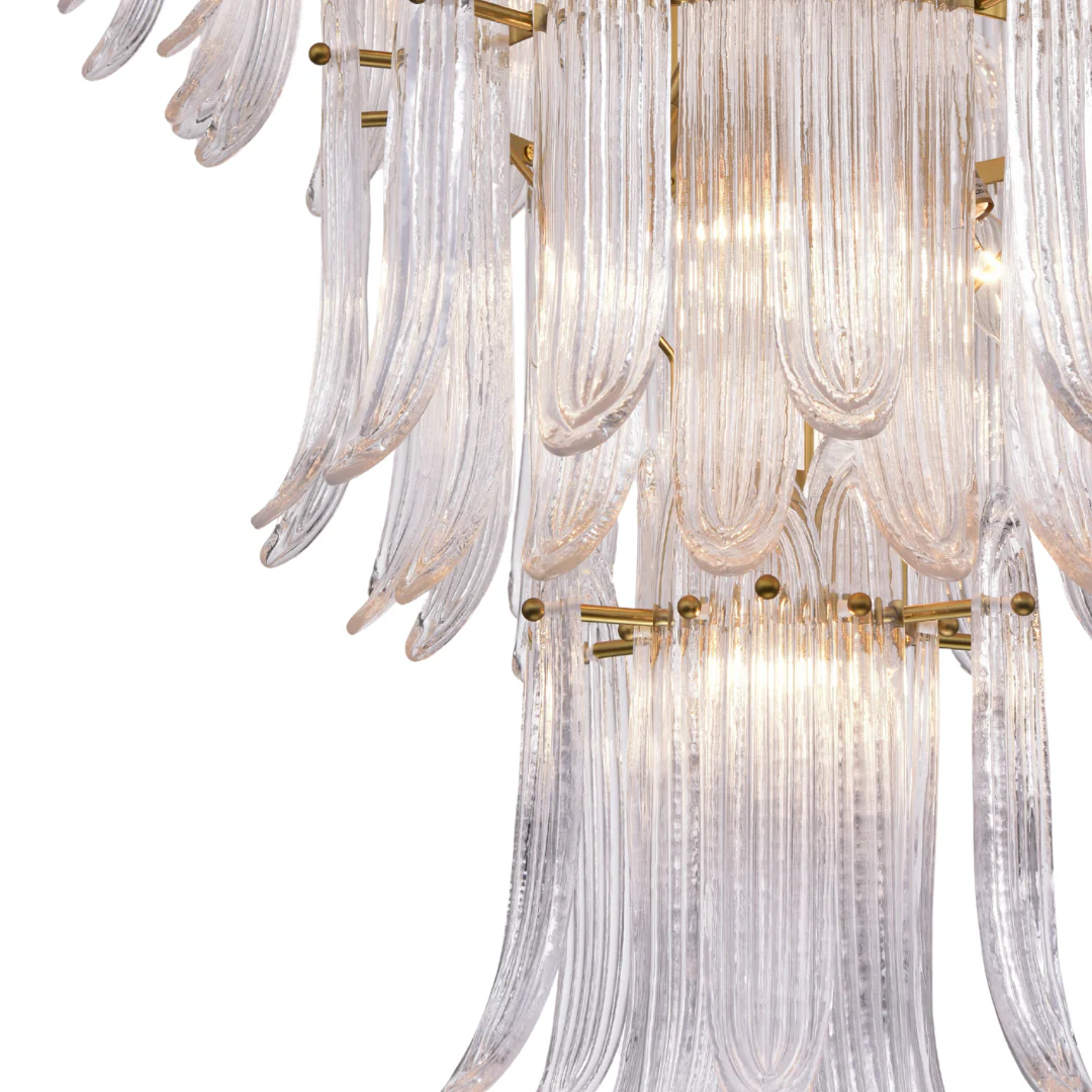 Willow Brass Iron Antique Hairline Finish Chandelier - Image 5