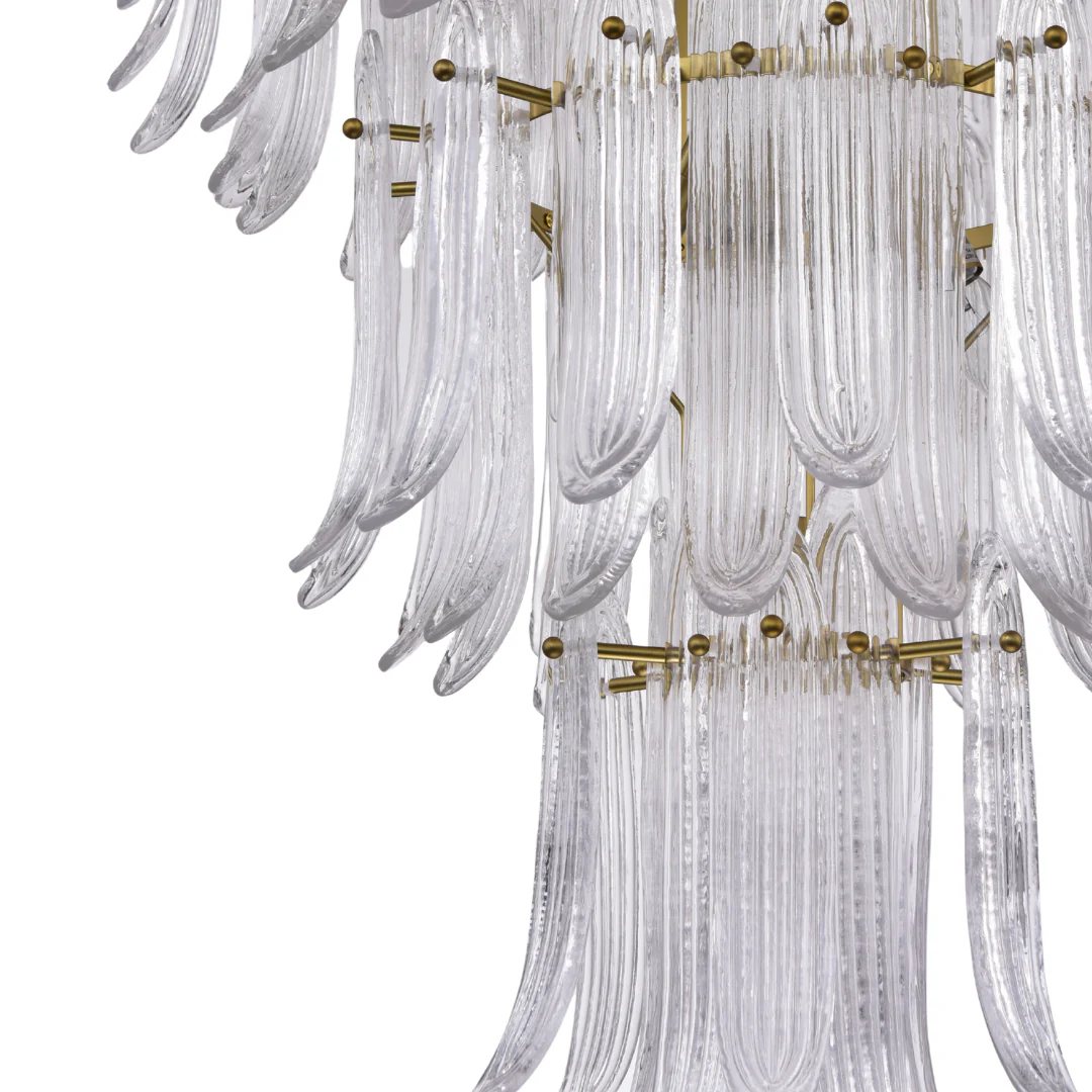 Willow Brass Iron Antique Hairline Finish Chandelier - Image 6