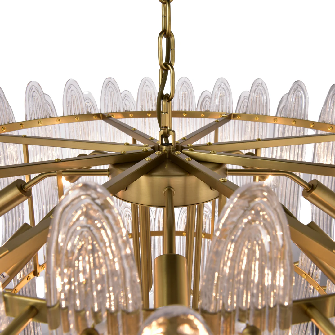 Willow Brass Iron Antique Hairline Finish Chandelier - Image 7