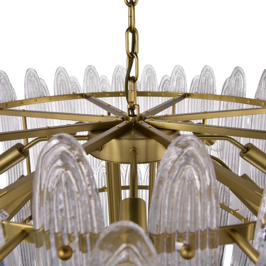 Willow Brass Iron Antique Hairline Finish Chandelier - Image 8