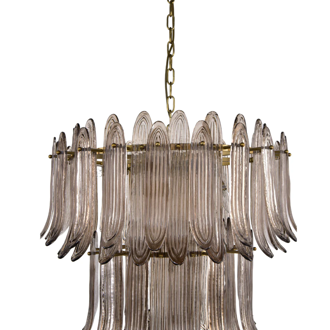 Willow Brass Smokey Quartz Glass Chandelier - Brown - Image 10