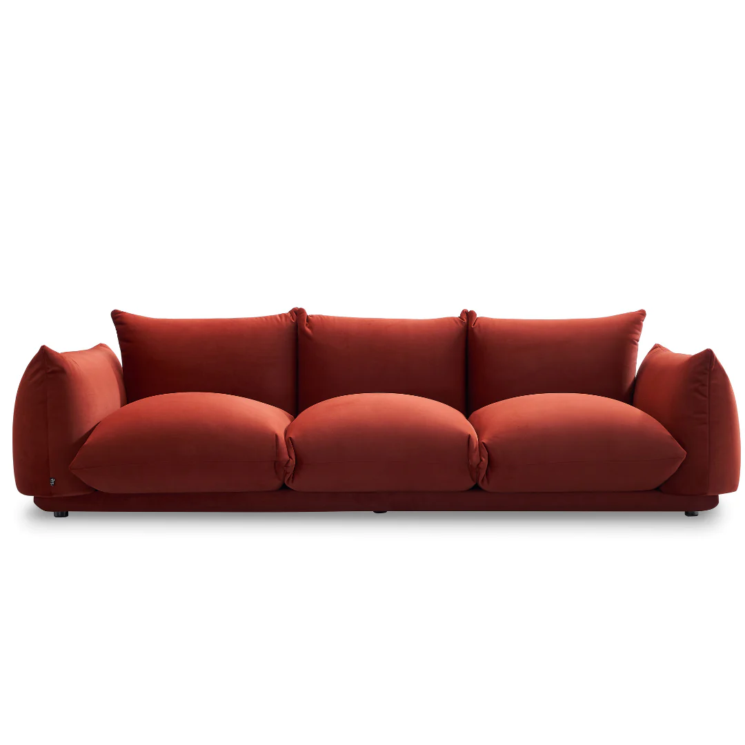 Wine 3 seater Sofa with armrest
