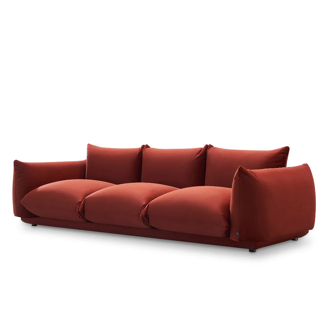 Wine 3 seater Sofa with armrest - Image 3