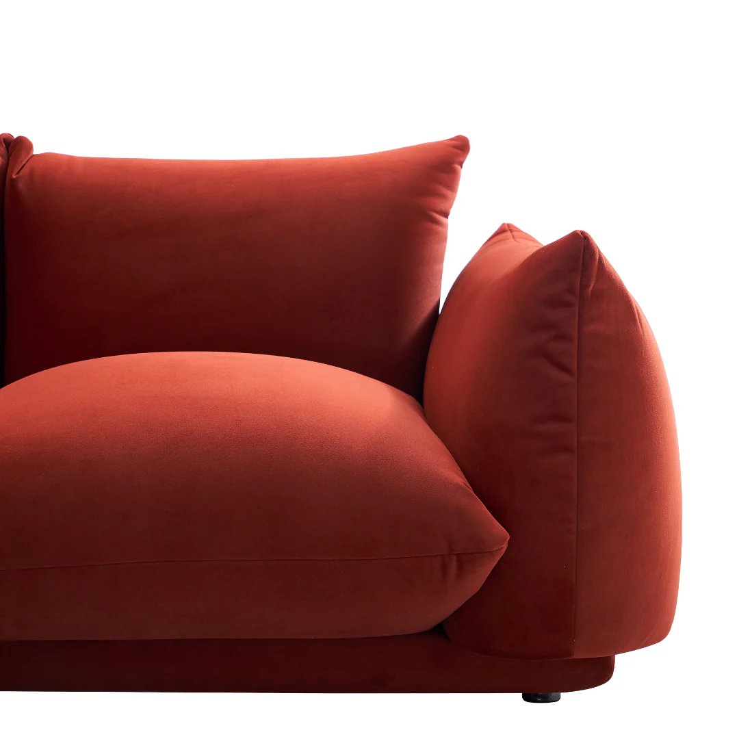 Wine 3 seater Sofa with armrest - Image 4
