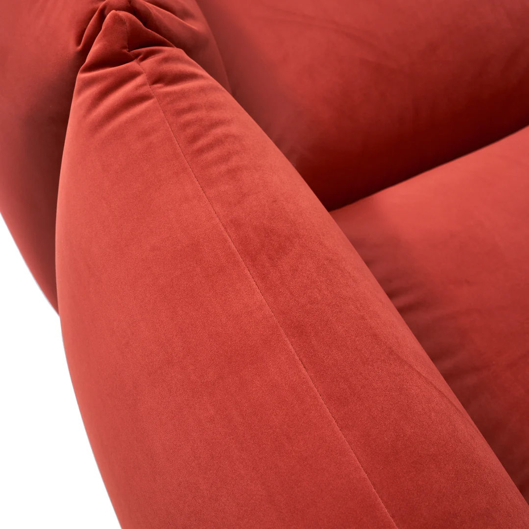 Wine 3 seater Sofa with armrest - Image 8