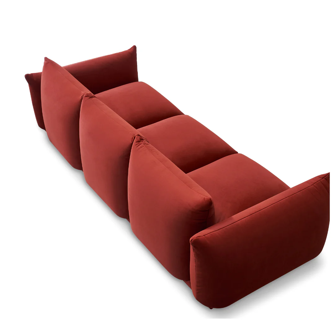 Wine 3 seater Sofa with armrest - Image 9