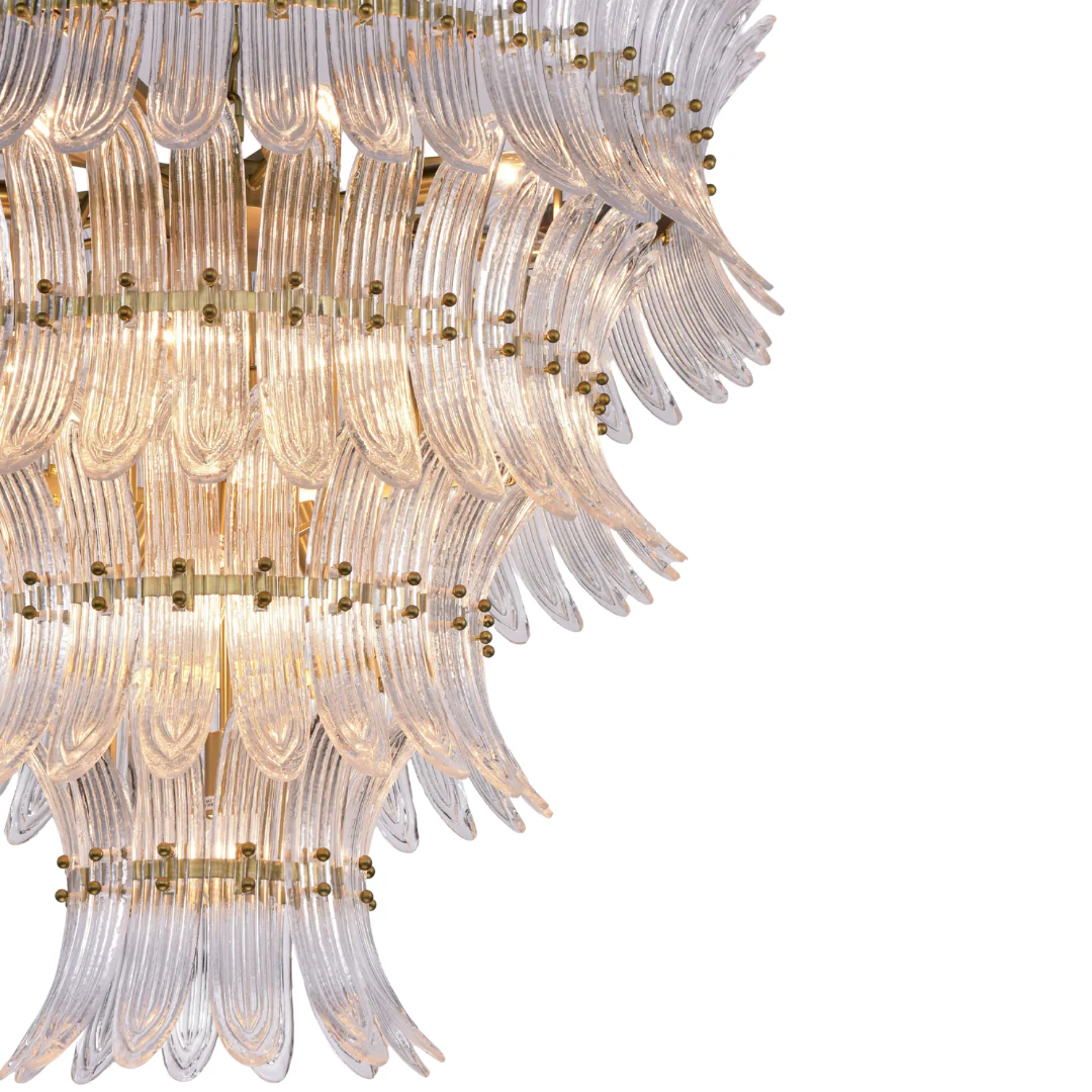 Zahrah Iron Hairline Finish White Glass Chandelier - Image 5