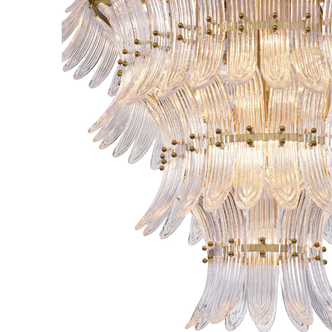Zahrah Iron Hairline Finish White Glass Chandelier - Image 7