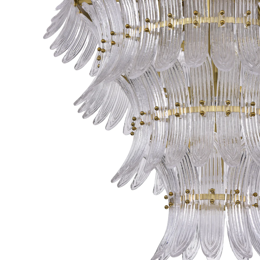 Zahrah Iron Hairline Finish White Glass Chandelier - Image 8